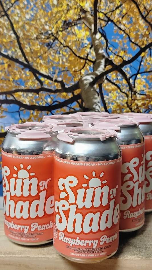 sun n shade raspberry peach thc seltzer
