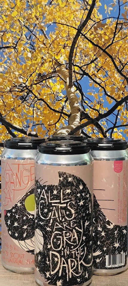 Fat orange all cats are gray in the dark white stout