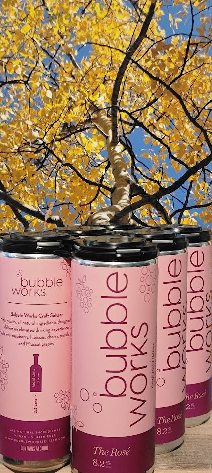 Bubble works hard seltzer rose
