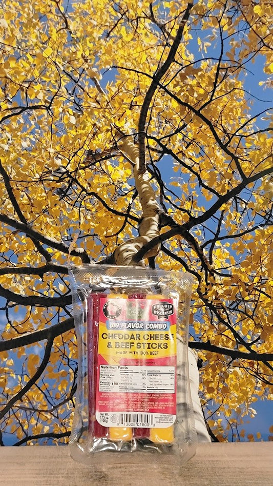 Wisconsin's best cheddar cheese & beef sticks cheese