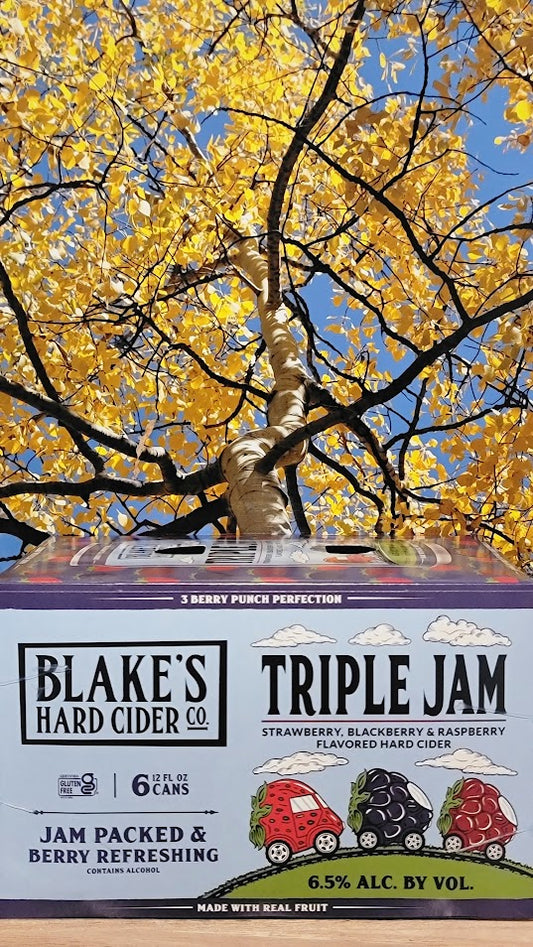 Blake's hard cider triple jam strawberry blackberry raspberry
