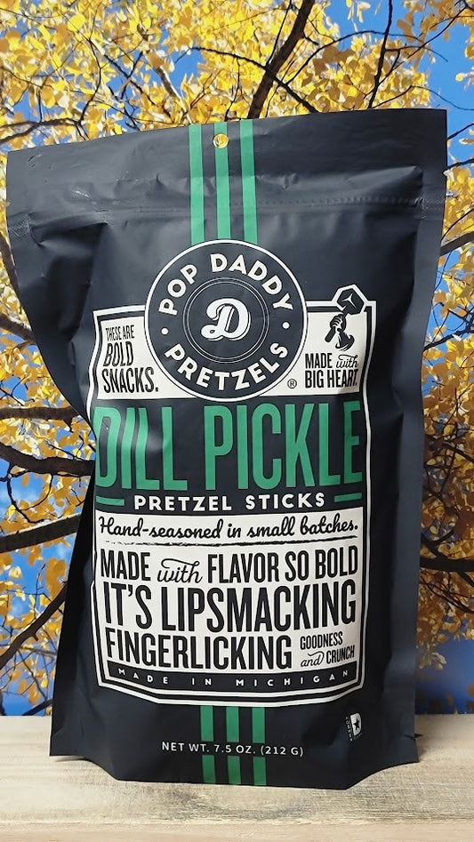 Pop daddy snacks dill pickle pretzel sticks