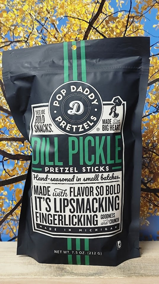Pop daddy snacks dill pickle pretzel sticks