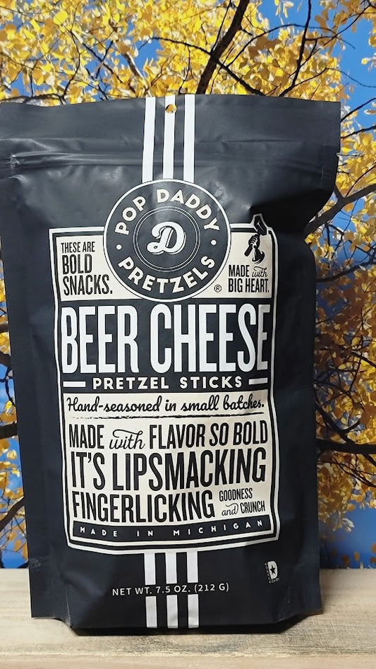Pop daddy snacks beer cheese pretzel sticks