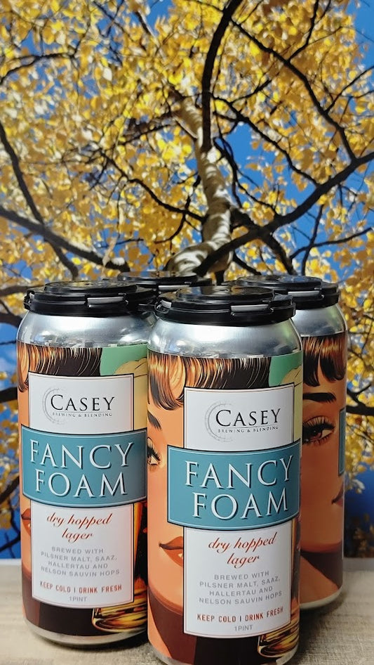 Casey brewing fancy foam dry hopped lager