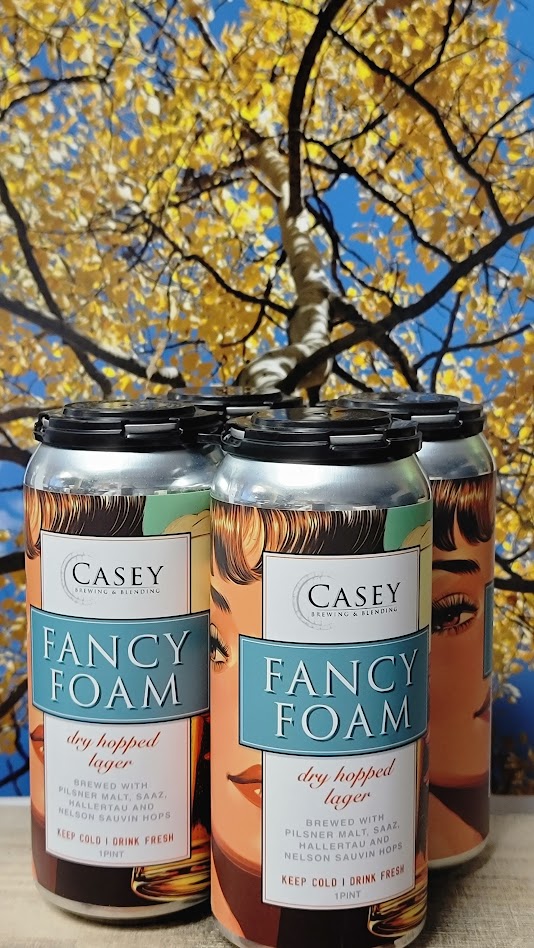 Casey brewing fancy foam dry hopped lager