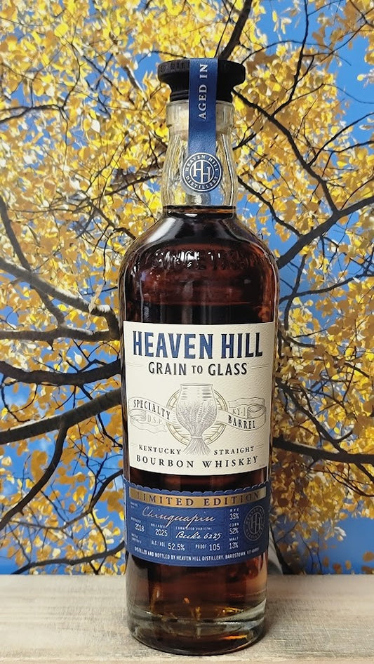 Heaven hill grain to glass boubon whiskey bottled in bond