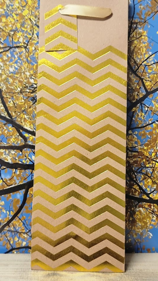 Wine bag - kraft and gold