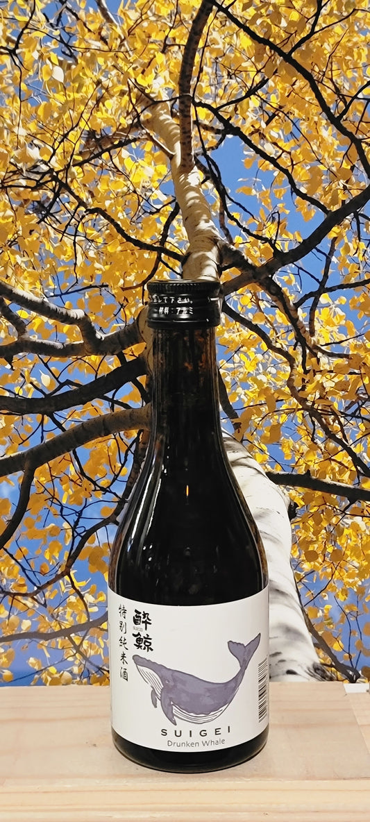 Drunken whale of toku junmai sake