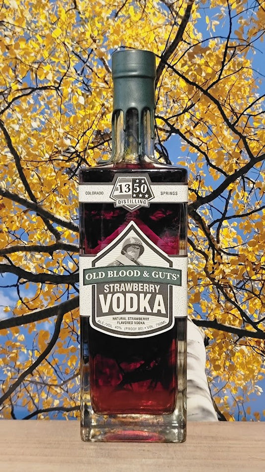 1350 distilling old blood & guts strawberry vodka