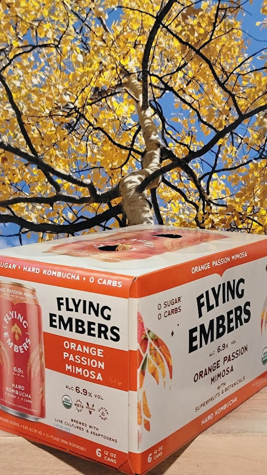 Flying embers kombucha orange passion mimosa