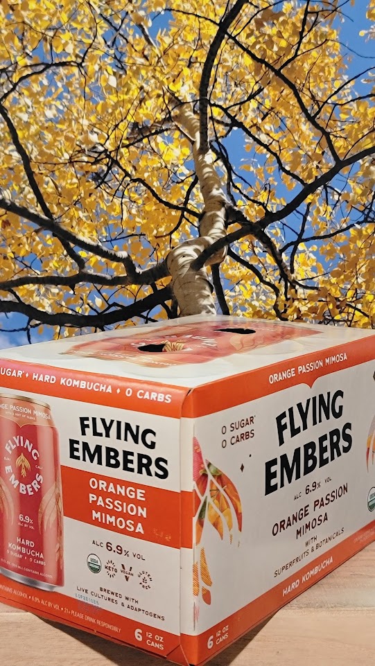 Flying embers kombucha orange passion mimosa