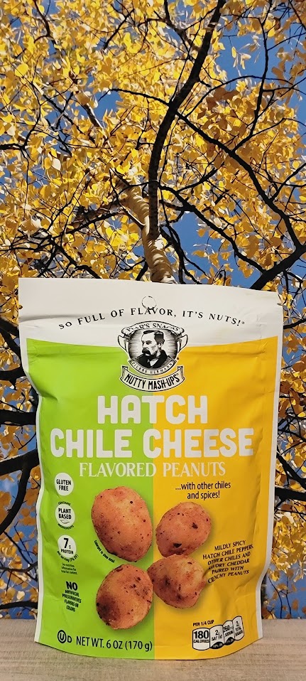 Pear's snacks hatch chile cheese flavored peanuts