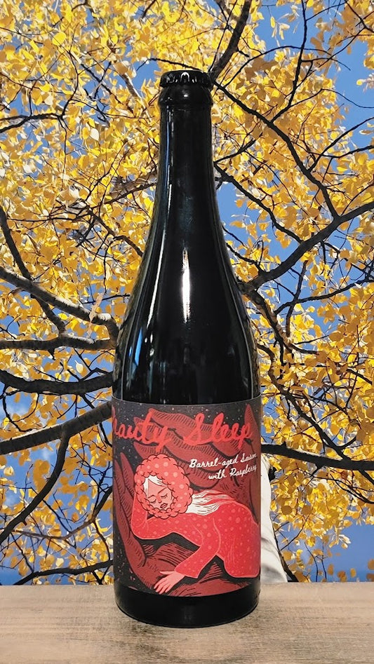 Sante adairius beauty sleep barrel-aged saison with raspberr