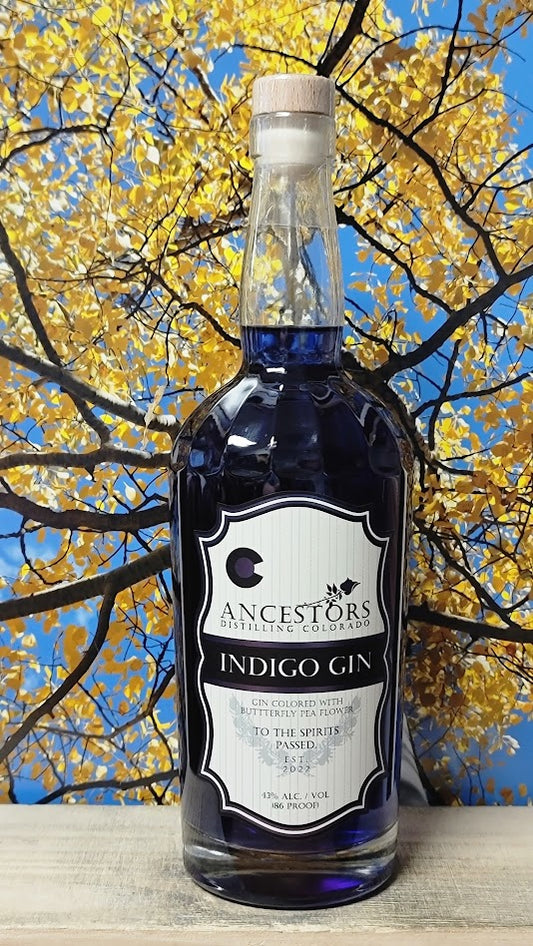 Ancestors distilling indigo gin