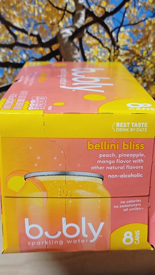 Bubly bellini bliss sparkling water