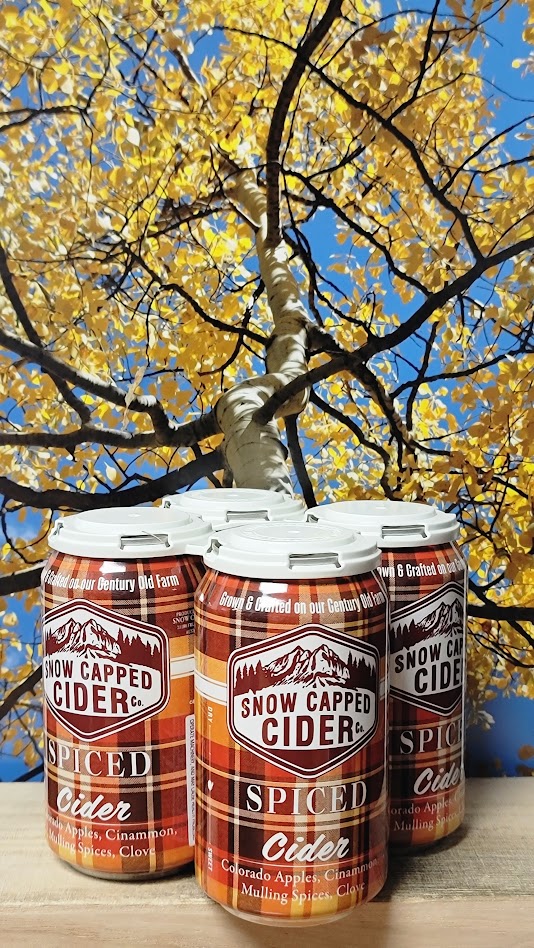 Snow capped colorado peach cider